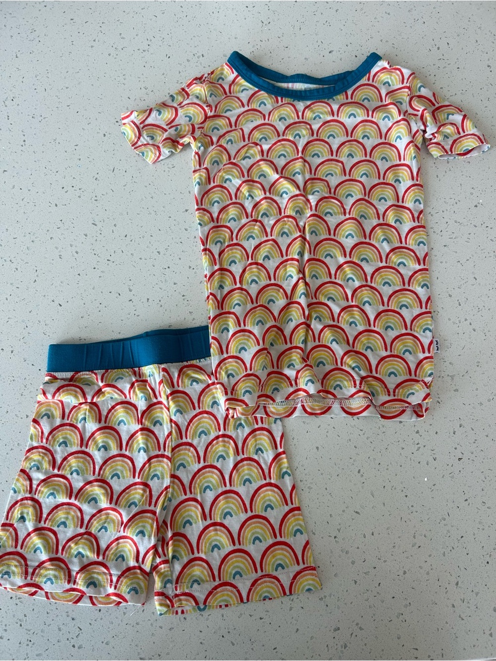 Little Sleepies Primary Rainbow Shorts/Short Sleeve Set